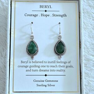 Shivam Beryl Emerald💚 Teardrop💧Earrings - NIB